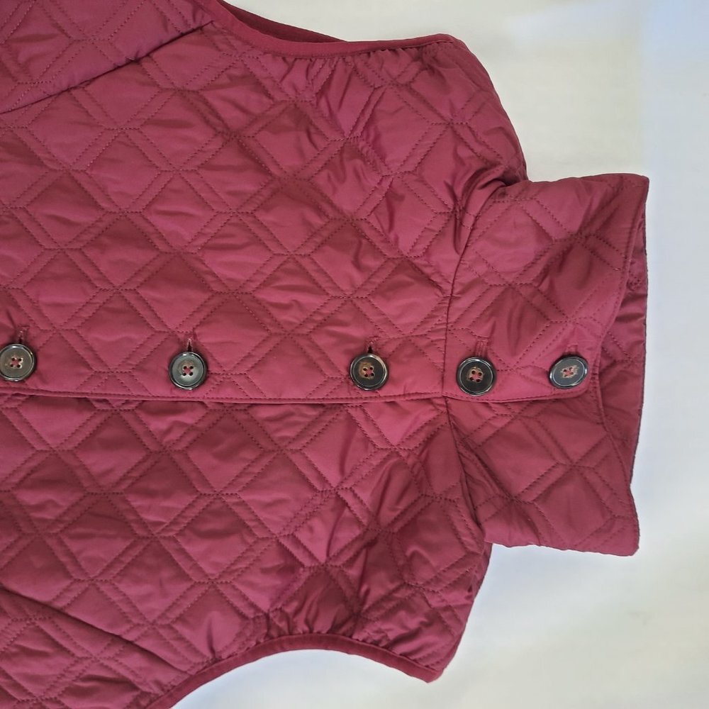 Lands' End Vest Jacket, High Neck W/ Buttons, Quilted, Women's Small 6-8 - Picture 4 of 11